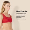 Amazon Essentials Women’s Scoop Neck Swim Crop Top(Washed Black)