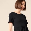 Amazon Essentials Women’s Short-Sleeve Crewneck Tiered Cotton Dress(Black)