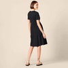 Amazon Essentials Women’s Short-Sleeve Crewneck Tiered Cotton Dress(Black)