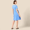 Amazon Essentials Women’s Short-Sleeve Crewneck Tiered Cotton Dress(Blue)