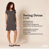 Amazon Essentials Women’s Short-Sleeve Scoopneck Swing Dress(Black)