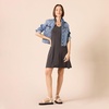 Amazon Essentials Women’s Short-Sleeve Scoopneck Swing Dress(Charcoal Heather)