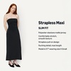 Amazon Essentials Women’s Slim-Fit Matte Jersey Strapless Maxi Dress(Black)