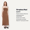 Amazon Essentials Women’s Slim-Fit Matte Jersey Strapless Maxi Dress(Chocolate)