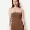 Amazon Essentials Women’s Slim-Fit Matte Jersey Strapless Maxi Dress(Chocolate)