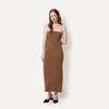 Amazon Essentials Women’s Slim-Fit Matte Jersey Strapless Maxi Dress(Chocolate)
