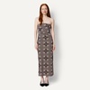 Amazon Essentials Women’s Slim-Fit Matte Jersey Strapless Maxi Dress(Dark Maroon Bandana Pattern)