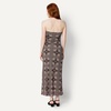 Amazon Essentials Women’s Slim-Fit Matte Jersey Strapless Maxi Dress(Dark Maroon Bandana Pattern)