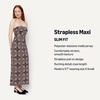 Amazon Essentials Women’s Slim-Fit Matte Jersey Strapless Maxi Dress(Dark Maroon Bandana Pattern)