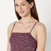 Amazon Essentials Women’s Squareneck One-Piece Swimsuit(Brick Red Lilac Leopard)