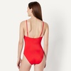 Amazon Essentials Women’s Squareneck One-Piece Swimsuit(Bright Poppy Red)
