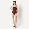 Amazon Essentials Women’s Squareneck One-Piece Swimsuit(Deep Brown)