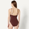 Amazon Essentials Women’s Squareneck One-Piece Swimsuit(Deep Brown)