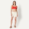 Amazon Essentials Women’s Squareneck Swim Bikini Top(Bright Poppy Red)