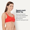 Amazon Essentials Women’s Squareneck Swim Bikini Top(Bright Poppy Red)