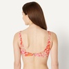 Amazon Essentials Women’s Squareneck Swim Bikini Top(Bright Poppy Red Folk Floral)