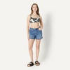 Amazon Essentials Women’s Squareneck Swim Bikini Top(Cream Black Floral)