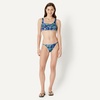 Amazon Essentials Women’s Squareneck Swim Bikini Top(Deep Blue Paisley)