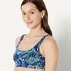 Amazon Essentials Women’s Squareneck Swim Bikini Top(Deep Blue Paisley)