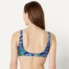 Amazon Essentials Women’s Squareneck Swim Bikini Top(Deep Blue Paisley)
