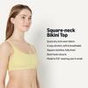 Amazon Essentials Women’s Squareneck Swim Bikini Top(Light Yellow)