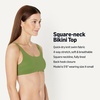 Amazon Essentials Women’s Squareneck Swim Bikini Top(Olive)