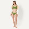 Amazon Essentials Women’s Squareneck Swim Bikini Top(Olive)
