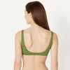 Amazon Essentials Women’s Squareneck Swim Bikini Top(Olive)