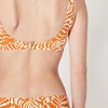 Amazon Essentials Women’s Squareneck Swim Bikini Top(Rust Orange Abstract Palms)