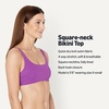 Amazon Essentials Women’s Squareneck Swim Bikini Top(Violet)