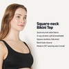 Amazon Essentials Women’s Squareneck Swim Bikini Top(Washed Black)