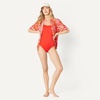 Amazon Essentials Women’s Thin Strap One-Piece Swimsuit with Adjustable Straps(Bright Poppy Red)