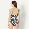 Amazon Essentials Women’s Thin Strap One-Piece Swimsuit with Adjustable Straps(Cream Black Floral)