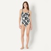 Amazon Essentials Women’s Thin Strap One-Piece Swimsuit with Adjustable Straps(Cream Black Floral)