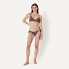 Amazon Essentials Women’s Tie Side Bikini Bottom(Brick Red Lilac Leopard)