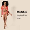 Amazon Essentials Women’s Tie Side Bikini Bottom(Bright Red Multi Folk Floral)