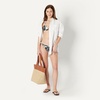 Amazon Essentials Women’s Tie Side Bikini Bottom(Cream Black Floral)