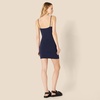Amazon Essentials Women’s V Neck Slim Fit Cotton Layering Slip Dress with Adjustable Elastic Cami Straps(Beige/Navy)
