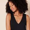 Amazon Essentials Women’s V-Neck Maxi Dress with Side-Slits, Jersey(Black)