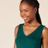 Amazon Essentials Women’s V-Neck Maxi Dress with Side-Slits, Jersey(Dark Green)