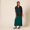 Amazon Essentials Women’s V-Neck Maxi Dress with Side-Slits, Jersey(Dark Green)