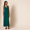 Amazon Essentials Women’s V-Neck Maxi Dress with Side-Slits, Jersey(Dark Green)