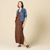 Amazon Essentials Women’s V-Neck Maxi Dress with Side-Slits, Jersey(Dark Toffee Brown  Small Ikat Animal)