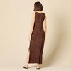 Amazon Essentials Women’s V-Neck Maxi Dress with Side-Slits, Jersey(Dark Toffee Brown  Small Ikat Animal)