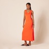 Amazon Essentials Women’s V-Neck Maxi Dress with Side-Slits, Jersey(Orange)