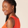 Amazon Essentials Women’s V-Neck Maxi Dress with Side-Slits, Jersey(Orange)