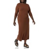 Amazon Essentials Women’s Wide Rib Open Back Long Sleeve Dress (Previously Daily Ritual)(Chocolate)