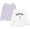 Amazon Essentials Disney | Marvel | Star Wars | Frozen | Princess Girls and Toddlers’ Long-Sleeve T-Shirts, Pack of 2(2-pack Frozen Friends)