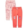 Amazon Essentials Disney | Marvel | Star Wars | Princess Girls and Toddlers’ Fleece Jogger Sweatpants Clothes, Pack of 2(2-pack Marvel Pink Avengers)