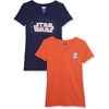 Amazon Essentials Disney | Marvel | Star Wars | Princess Women’s Classic-Fit Short-Sleeve V-Neck T-Shirt, Multipacks(Star Wars Logo)
